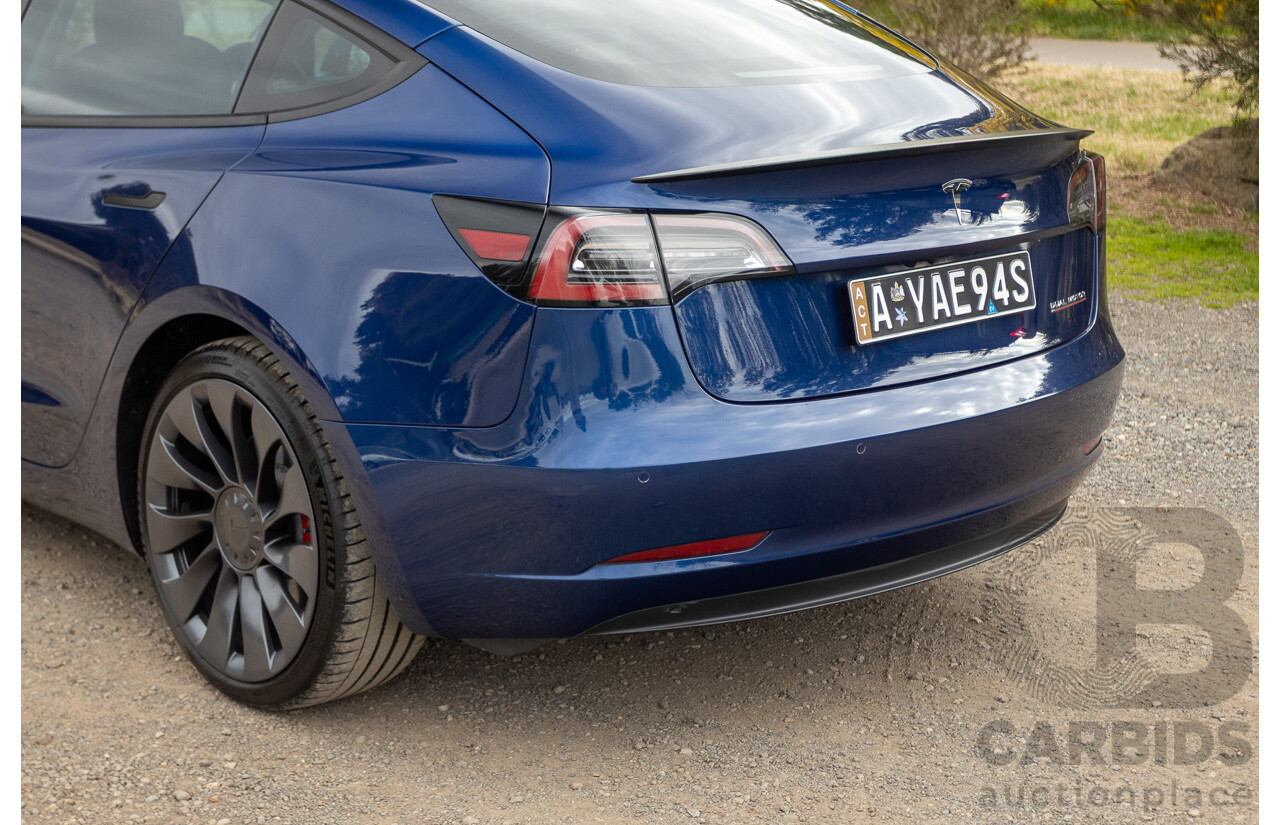 10/2020 Tesla Model 3 Performance (AWD) Dual Motor 4d Sedan Deep Blue Metallic - Dedicated Electric EV 335kw