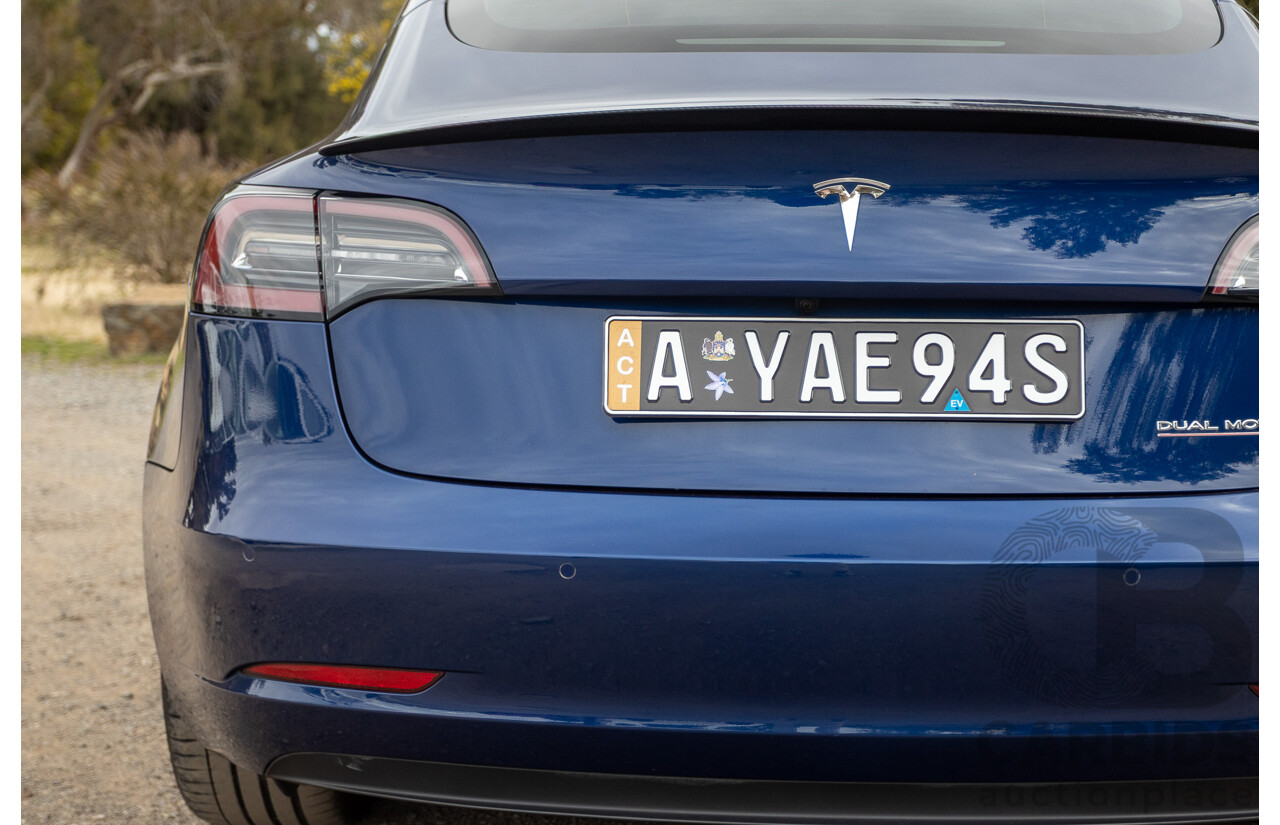 10/2020 Tesla Model 3 Performance (AWD) Dual Motor 4d Sedan Deep Blue Metallic - Dedicated Electric EV 335kw