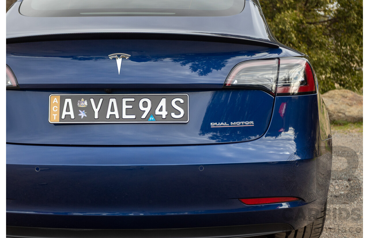 10/2020 Tesla Model 3 Performance (AWD) Dual Motor 4d Sedan Deep Blue Metallic - Dedicated Electric EV 335kw