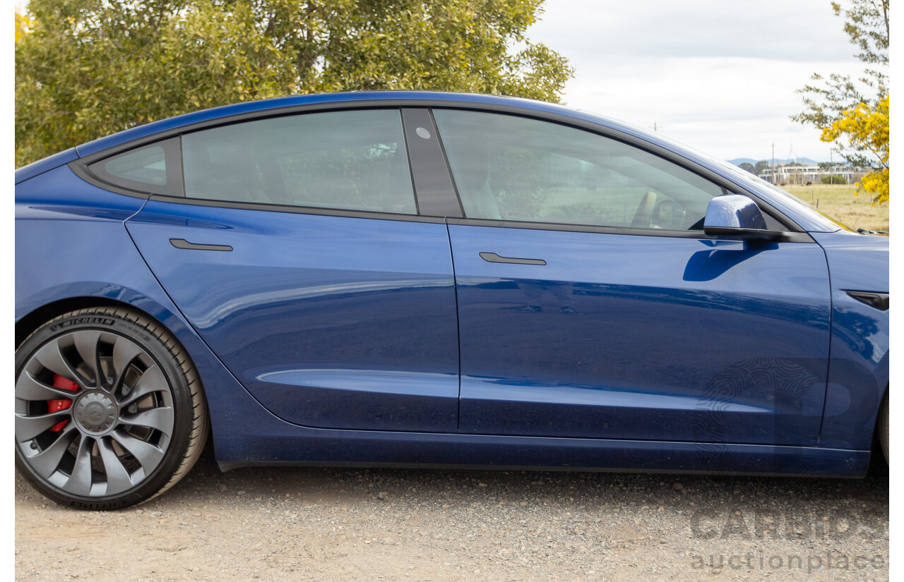 10/2020 Tesla Model 3 Performance (AWD) Dual Motor 4d Sedan Deep Blue Metallic - Dedicated Electric EV 335kw