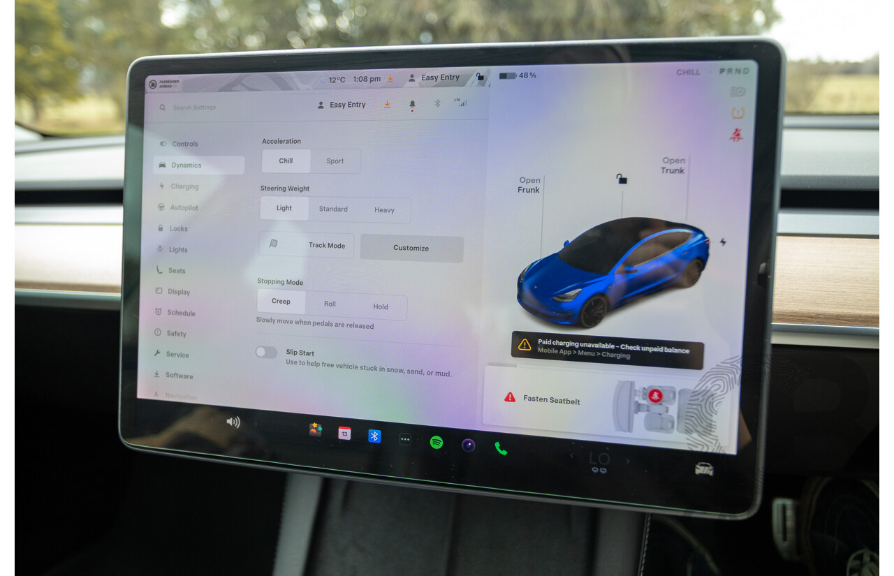 10/2020 Tesla Model 3 Performance (AWD) Dual Motor 4d Sedan Deep Blue Metallic - Dedicated Electric EV 335kw