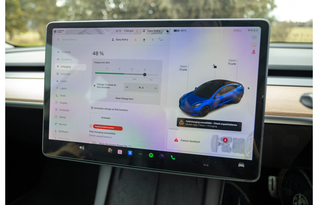 10/2020 Tesla Model 3 Performance (AWD) Dual Motor 4d Sedan Deep Blue Metallic - Dedicated Electric EV 335kw
