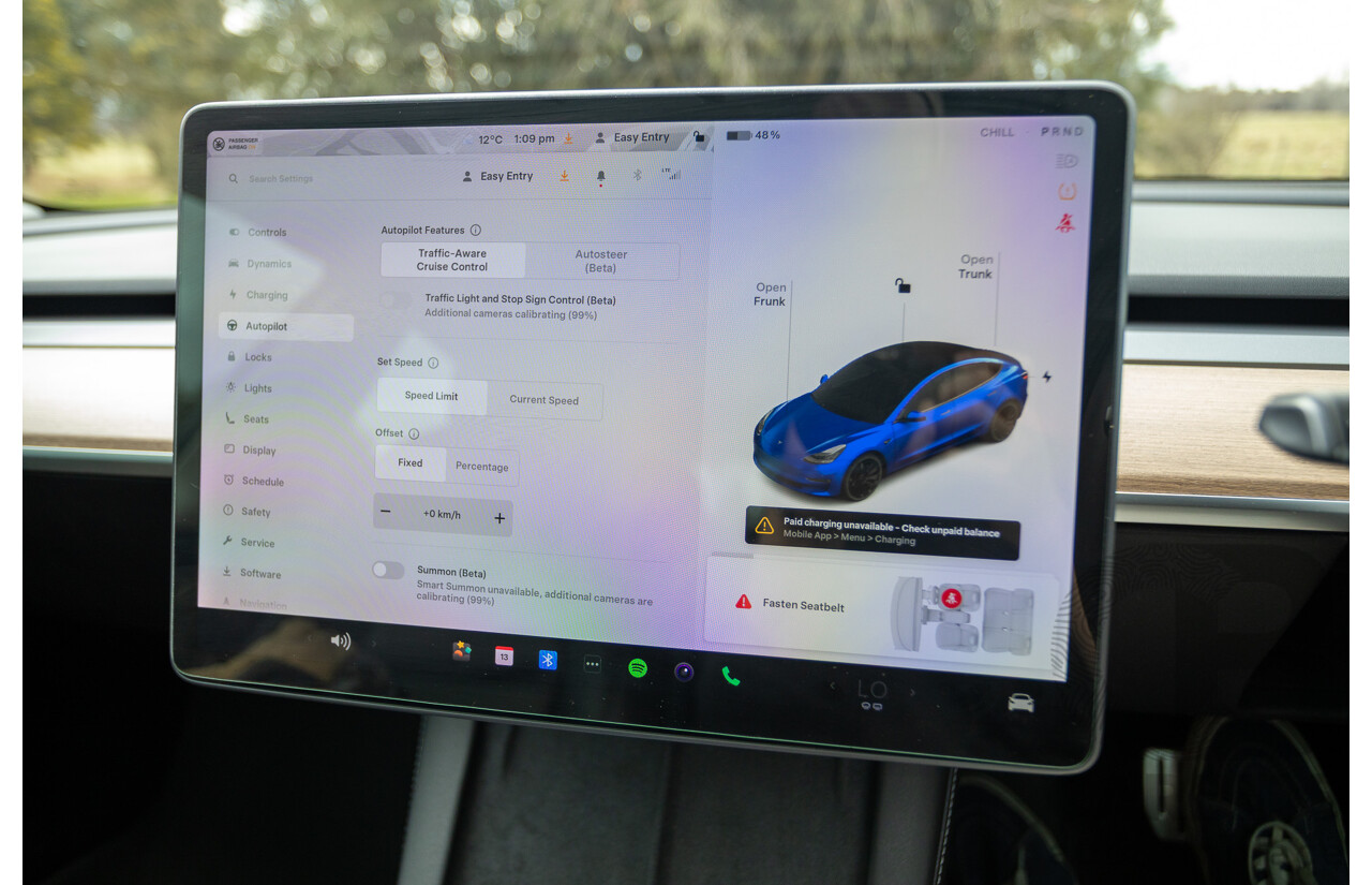 10/2020 Tesla Model 3 Performance (AWD) Dual Motor 4d Sedan Deep Blue Metallic - Dedicated Electric EV 335kw
