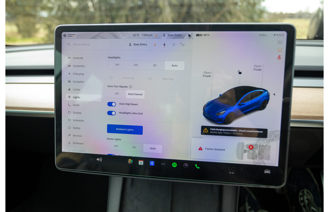 10/2020 Tesla Model 3 Performance (AWD) Dual Motor 4d Sedan Deep Blue Metallic - Dedicated Electric EV 335kw