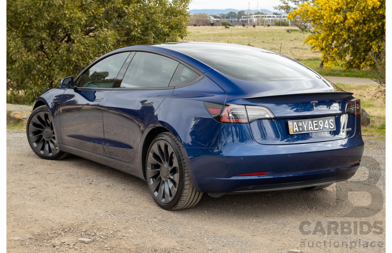 10/2020 Tesla Model 3 Performance (AWD) Dual Motor 4d Sedan Deep Blue Metallic - Dedicated Electric EV 335kw
