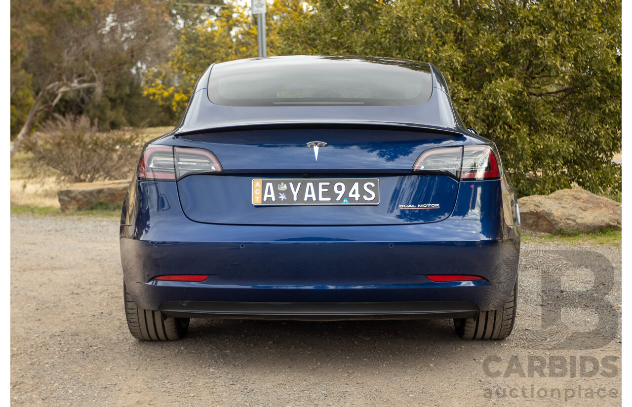 10/2020 Tesla Model 3 Performance (AWD) Dual Motor 4d Sedan Deep Blue Metallic - Dedicated Electric EV 335kw