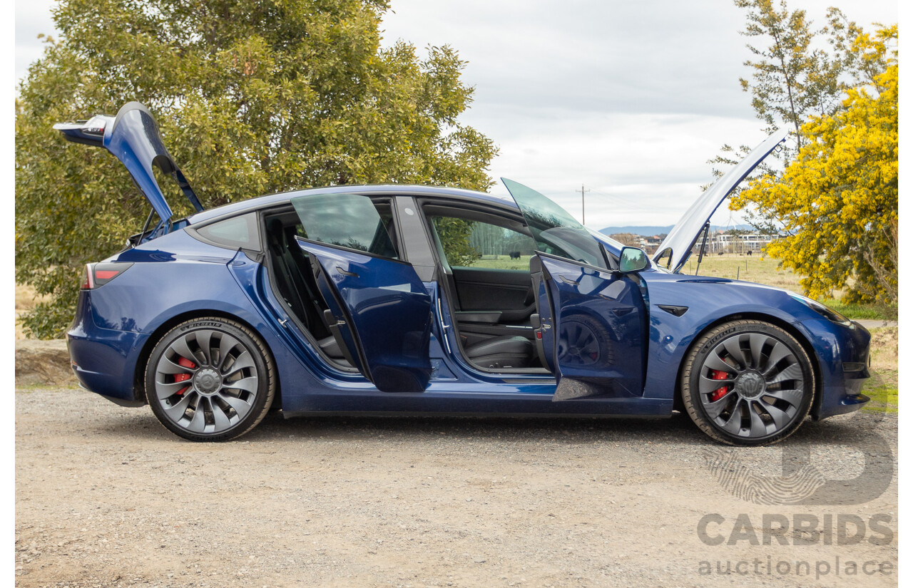 10/2020 Tesla Model 3 Performance (AWD) Dual Motor 4d Sedan Deep Blue Metallic - Dedicated Electric EV 335kw