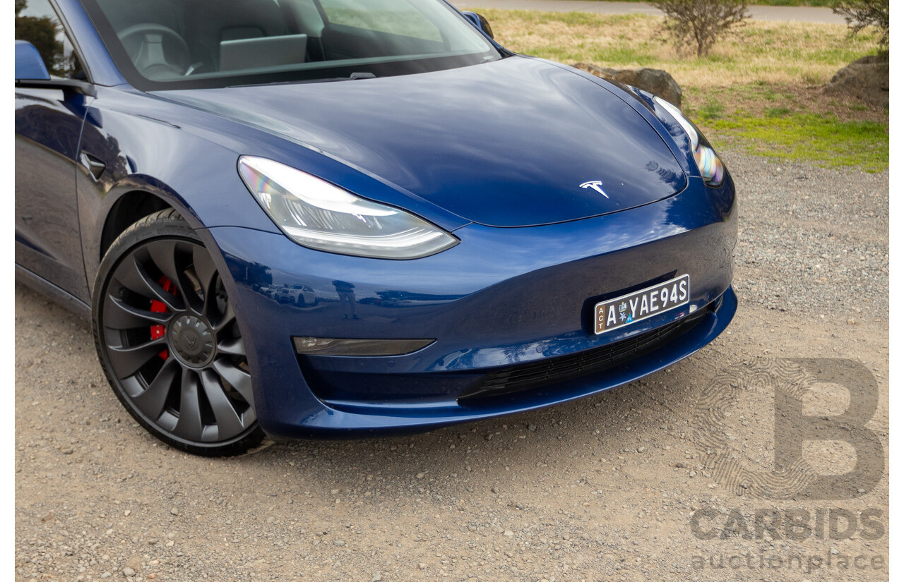 10/2020 Tesla Model 3 Performance (AWD) Dual Motor 4d Sedan Deep Blue Metallic - Dedicated Electric EV 335kw