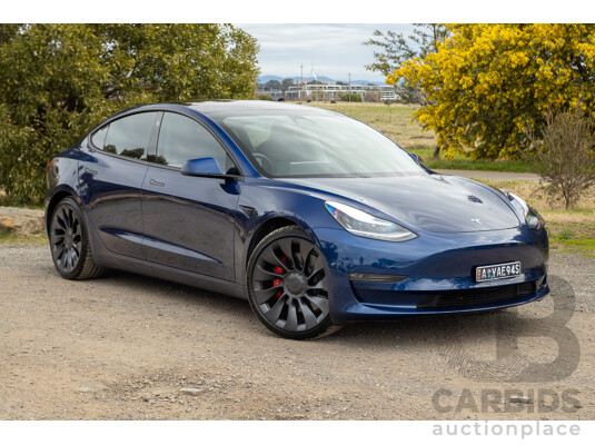 10/2020 Tesla Model 3 Performance (AWD) Dual Motor 4d Sedan Deep Blue Metallic - Dedicated Electric EV 335kw