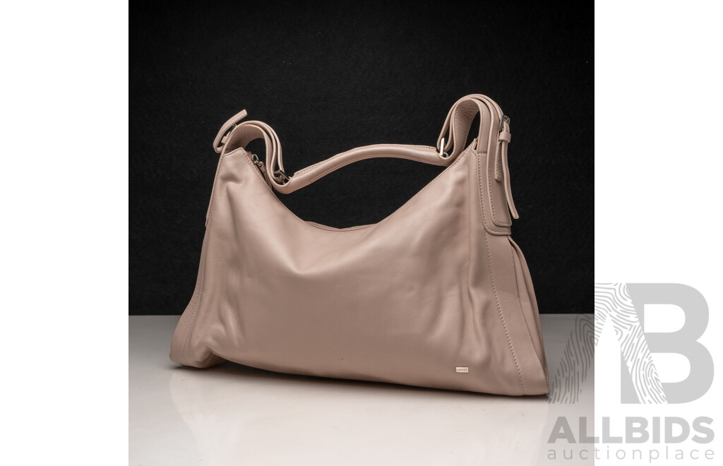 Oroton Pink Leather 'Moda' Large Hobo Bag (2004)