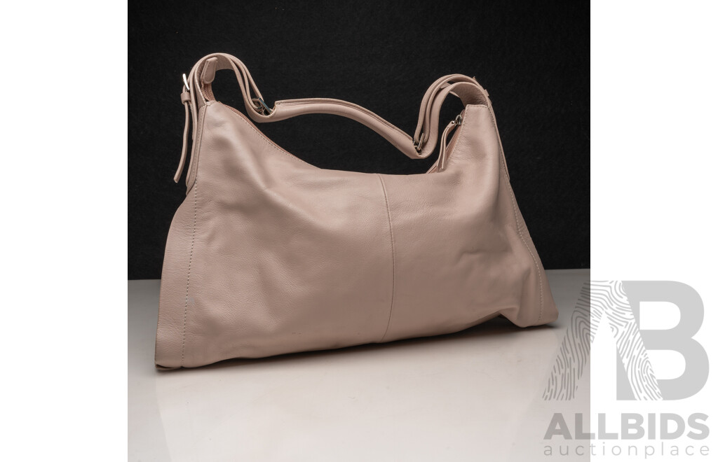 Oroton Pink Leather 'Moda' Large Hobo Bag (2004)