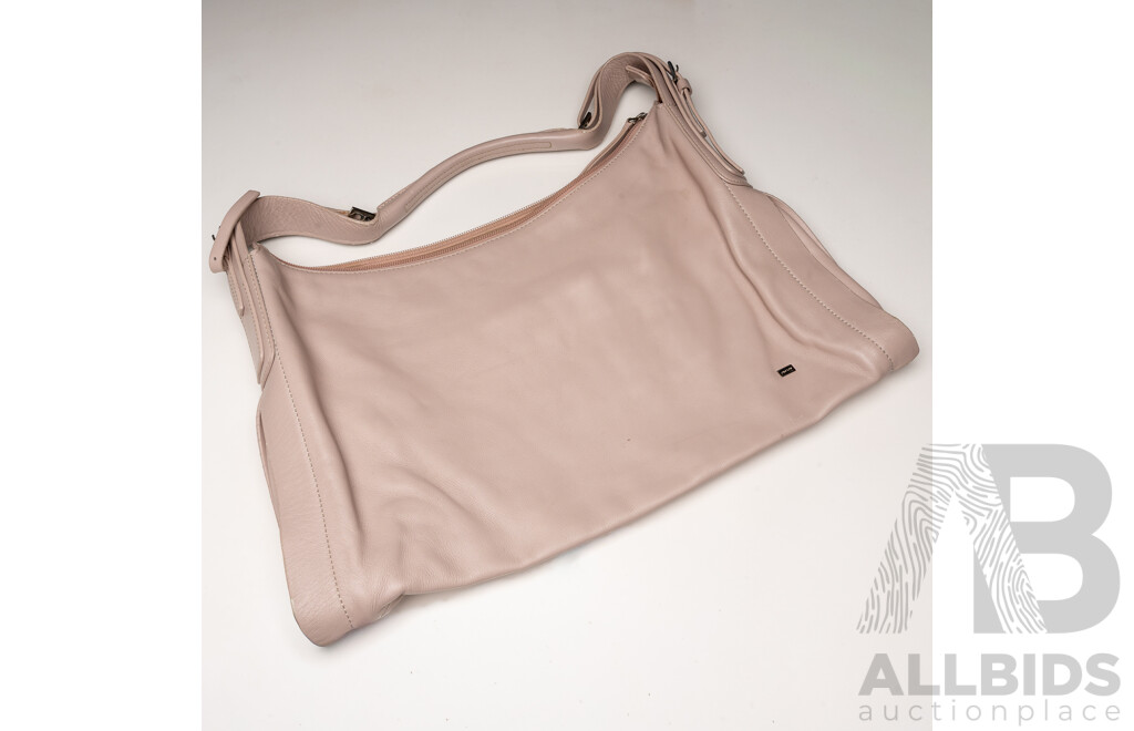 Oroton Pink Leather 'Moda' Large Hobo Bag (2004)