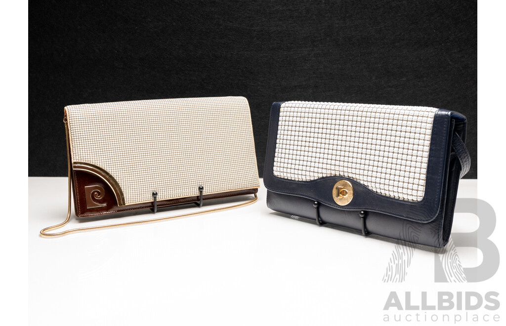 Vintage Oroton Navy Leather & White Glomesh Bag, with Oroton Glomesh Wallet & Coin Purse & Pierre Cardin Handbag