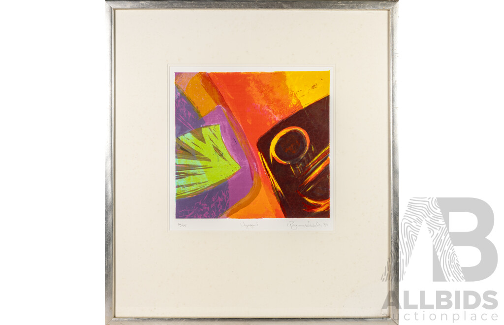 Bruno Leti, (20th Century, Italian-Born Australian, 1941-), Voyager I & II, Lovely Pair of Limited Edition Original Monotypes, 83 6x 75 cm (frames) (2)
