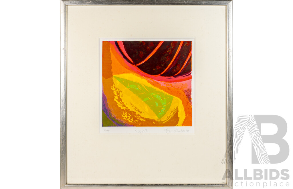 Bruno Leti, (20th Century, Italian-Born Australian, 1941-), Voyager I & II, Lovely Pair of Limited Edition Original Monotypes, 83 6x 75 cm (frames) (2)
