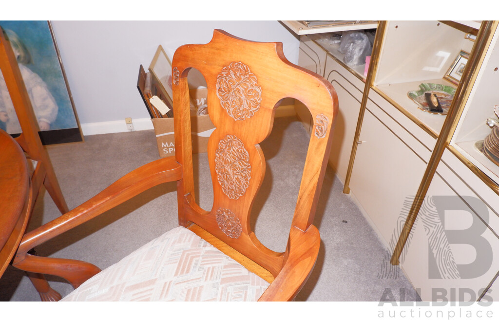 Vintage Anglo Nepalese Solid Walnut Extension Dining Table and 8 Chairs