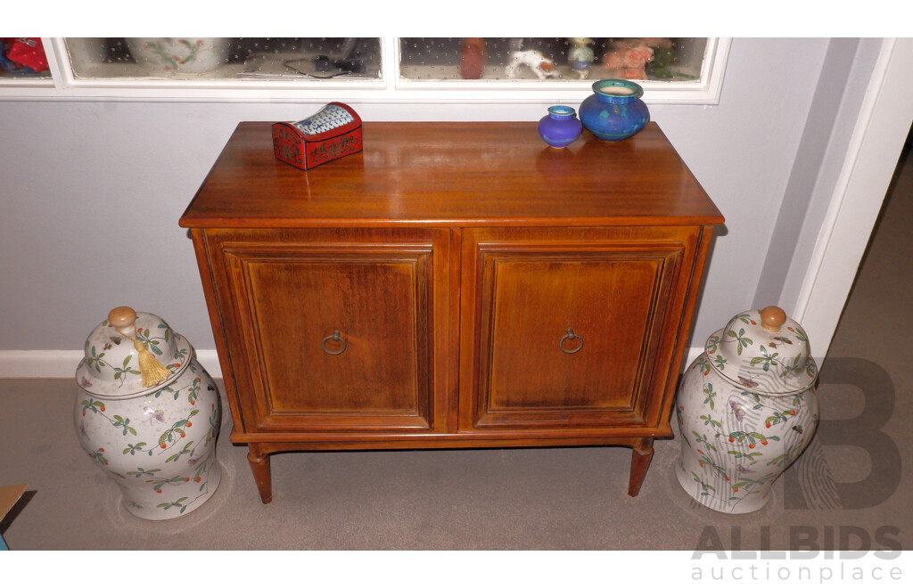 Vintage Walnut Veneer 2 Door Cabinet