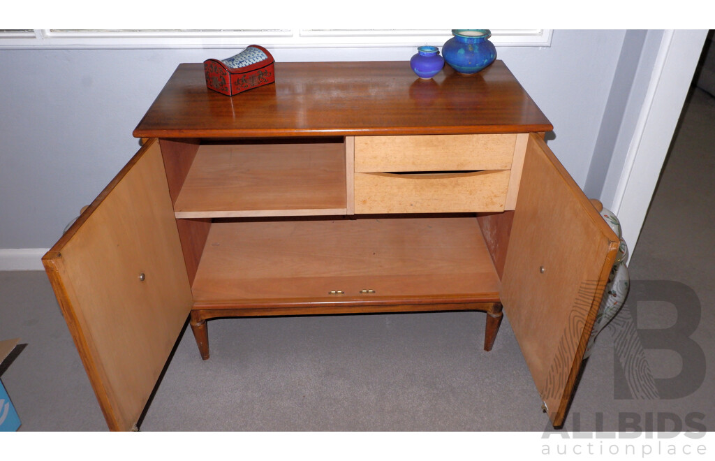 Vintage Walnut Veneer 2 Door Cabinet