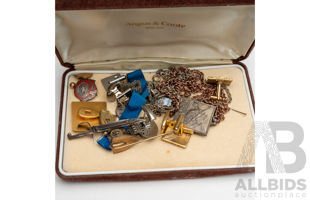 Interesting Silver Ram Head & Dagger Tie Pins, Vintage Cuff Links and Other Vintage Items