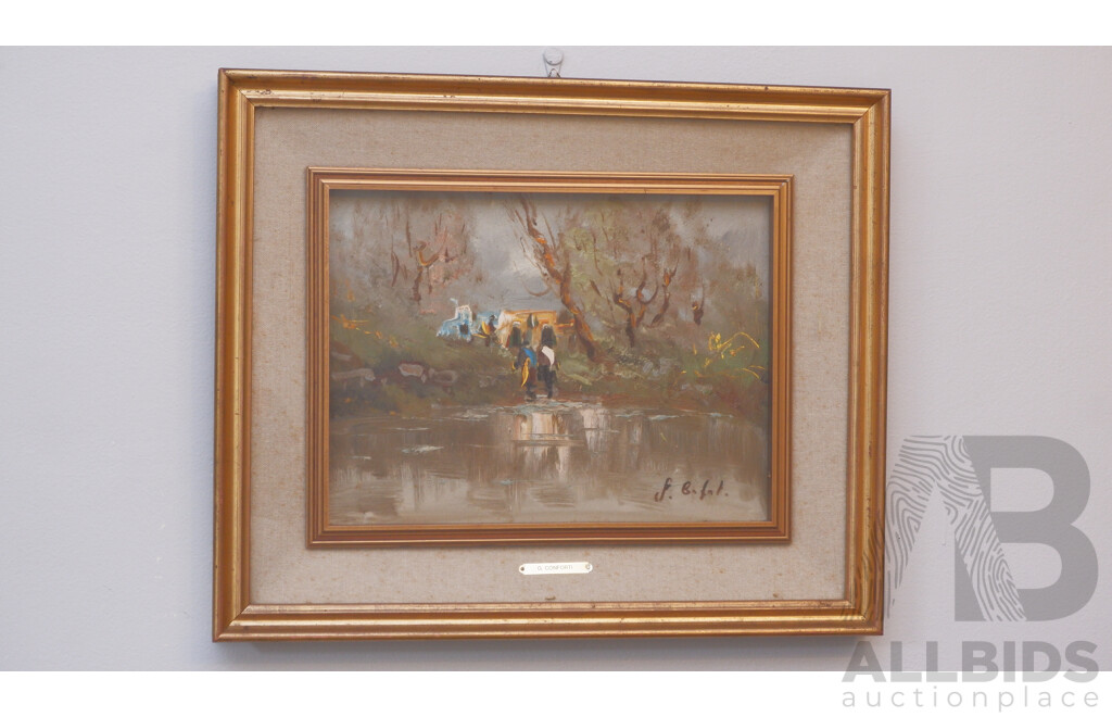 Italian School Oil on Canvas, Signed Lower Right