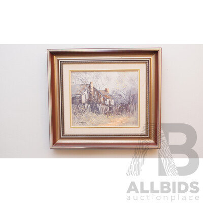 Colleen Parker, Greg Cottage - Hill End, Oil on Board, Signed Lower Left