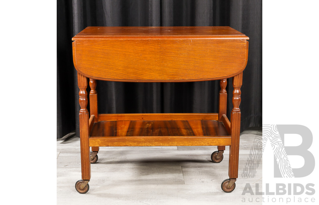 Mahogany Drop Side Drinks Trolley