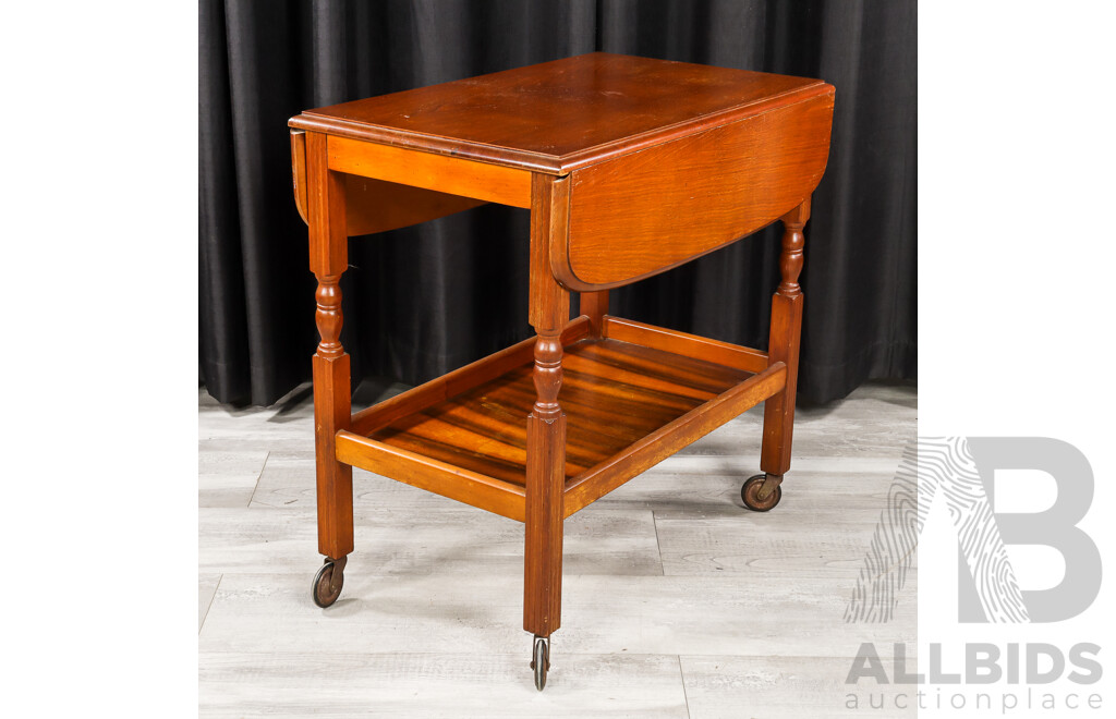 Mahogany Drop Side Drinks Trolley