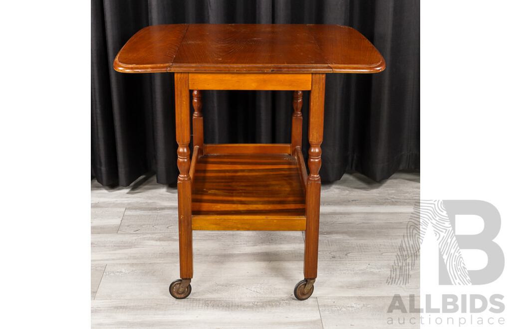 Mahogany Drop Side Drinks Trolley