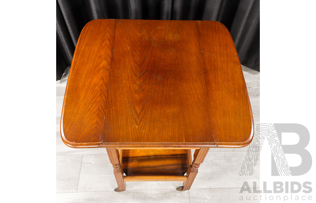 Mahogany Drop Side Drinks Trolley