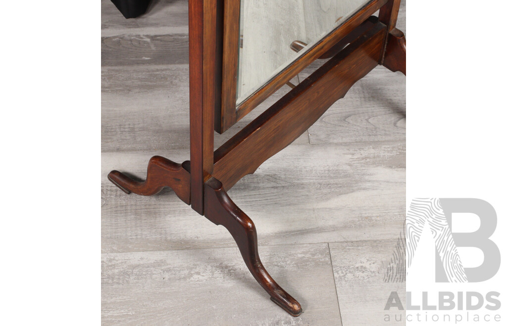 Late Edwardian Mahogany Cheval Mirror
