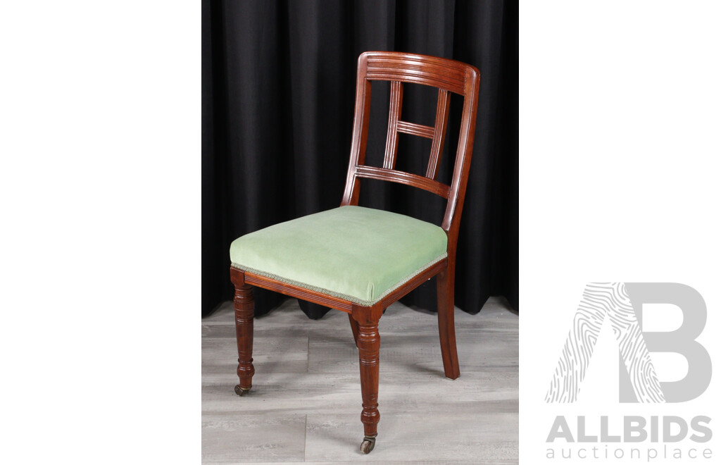 Set of Six Edwardian Oak Dining Chairs