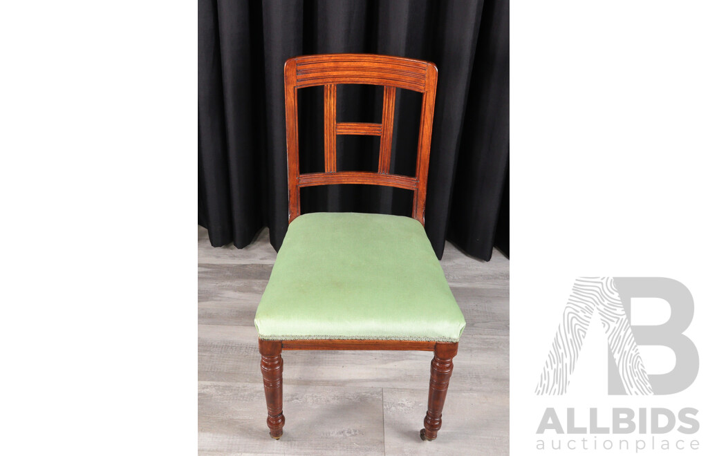 Set of Six Edwardian Oak Dining Chairs