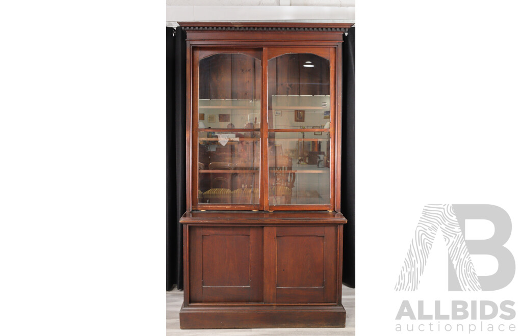 Two Piece Mahogany Bookcase
