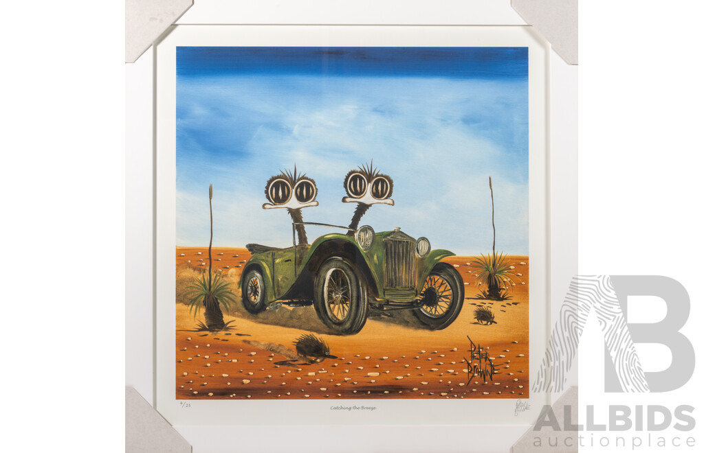 Peter Browne, (20th Century, Australian, 1947-), Catching the Breeze, Giclee Limited Edition Print, Hand Signed, 65 x 65 cm (frame)