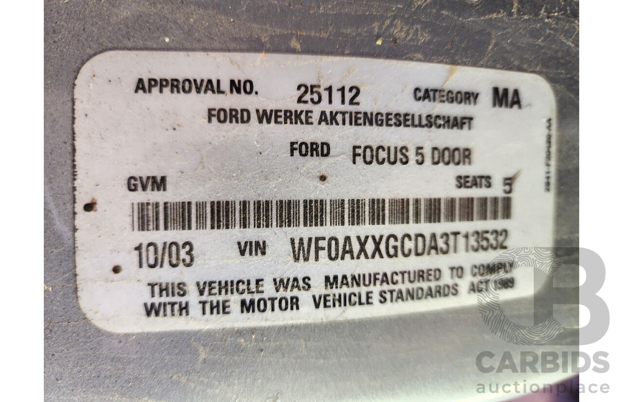 10/2003 Ford Focus LX LR 5d Hatchback Silver Or Chrome 2.0L