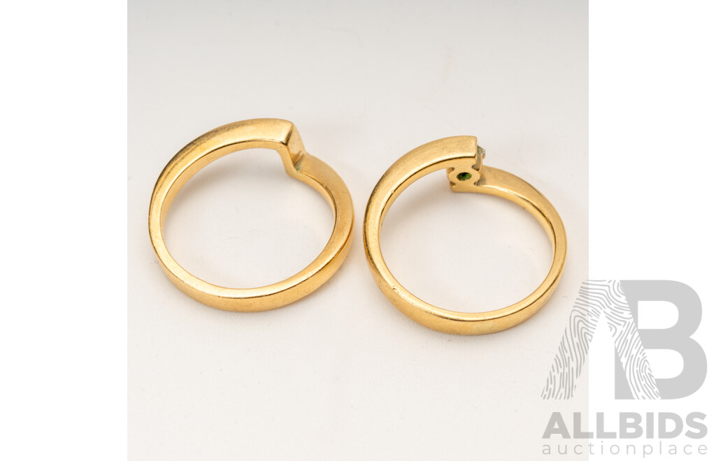 18ct Yellow Gold Diamond Solitaire Engagement & Wedding Ring Set, 0.30ct, Size I, 5.82 Grams