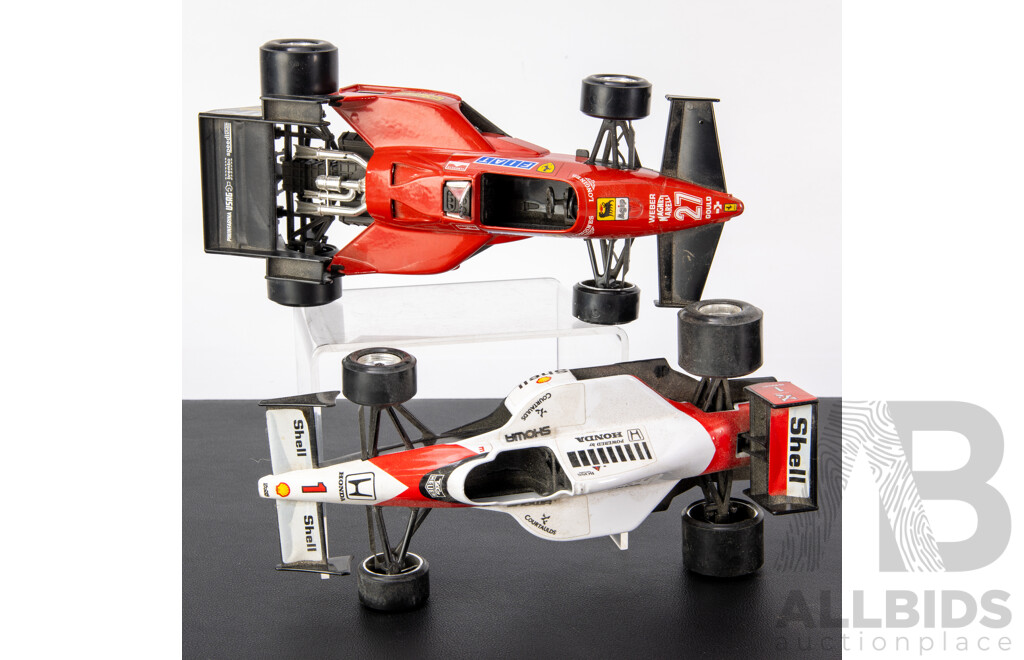 Burago Diecast Formula One Cars Including Mc Laren MP/5B and Ferrari 126 C4 - 1:24 Scale