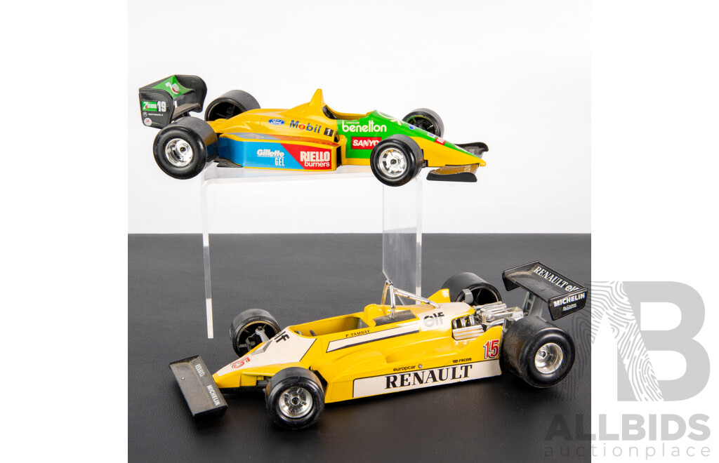 Burago Diecast Formula One Cars Including Benetton Ford B 188 and Renault RE 30 - 1:24 Scale