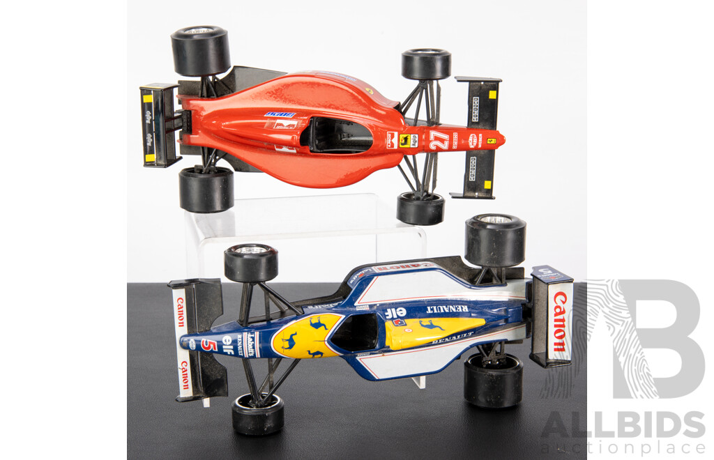 Burago Diecast Formula One Cars Including Williams FW 14 and Ferrari 641/2 - 1:24 Scale