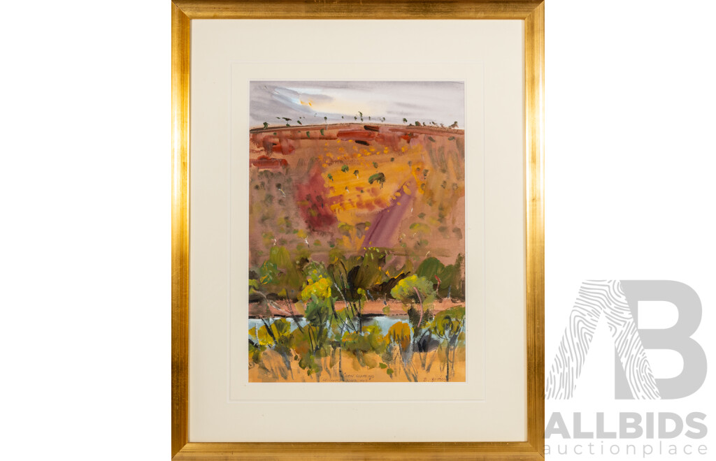 B. Grany (?), (20th Century, Australian), Rain Clearing, Leichhardt RIver No.1, Original Watercolour on Card, 81.5 x 66 cm (frame)