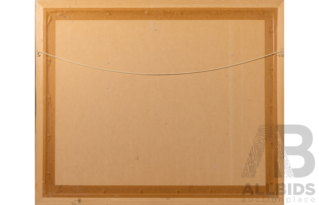 Cedric Emanuel, (20th Century, New Zealnd-Born Australian, 1906-1995), The Courtyard, Wonderful Original Hand Coloured Etching, 59 x 72 cm (frame)