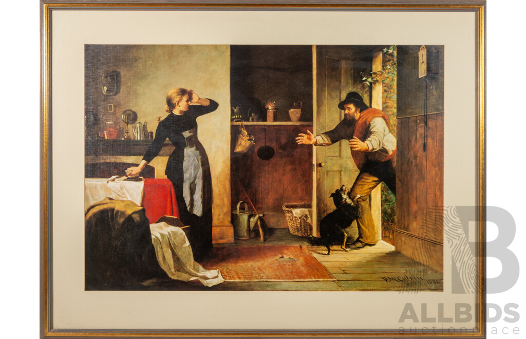 Frederick McCubbin (20th Century, Australian, 1855-1917), Home Again (1884), Quality Colour Reproduction of Original Oil on Canvas, 76 x 99 cm (frame)