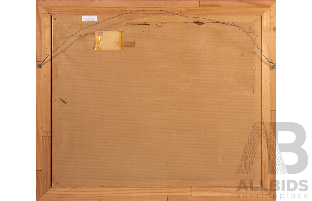 Norma Turner, (20th Century, Australian), Morning Visit, Lovely Original Vintage Oil on Canvas Board, 61 x 73 cm (frame)