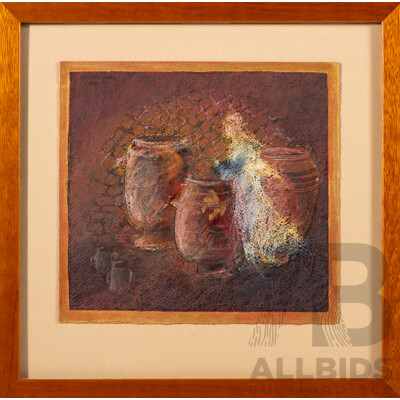 Jill Clingan, (20th Century, Australian, 1942-), A Wedding in Cana (2005), Mixed Media, 35.5 x 36 cm (frame)