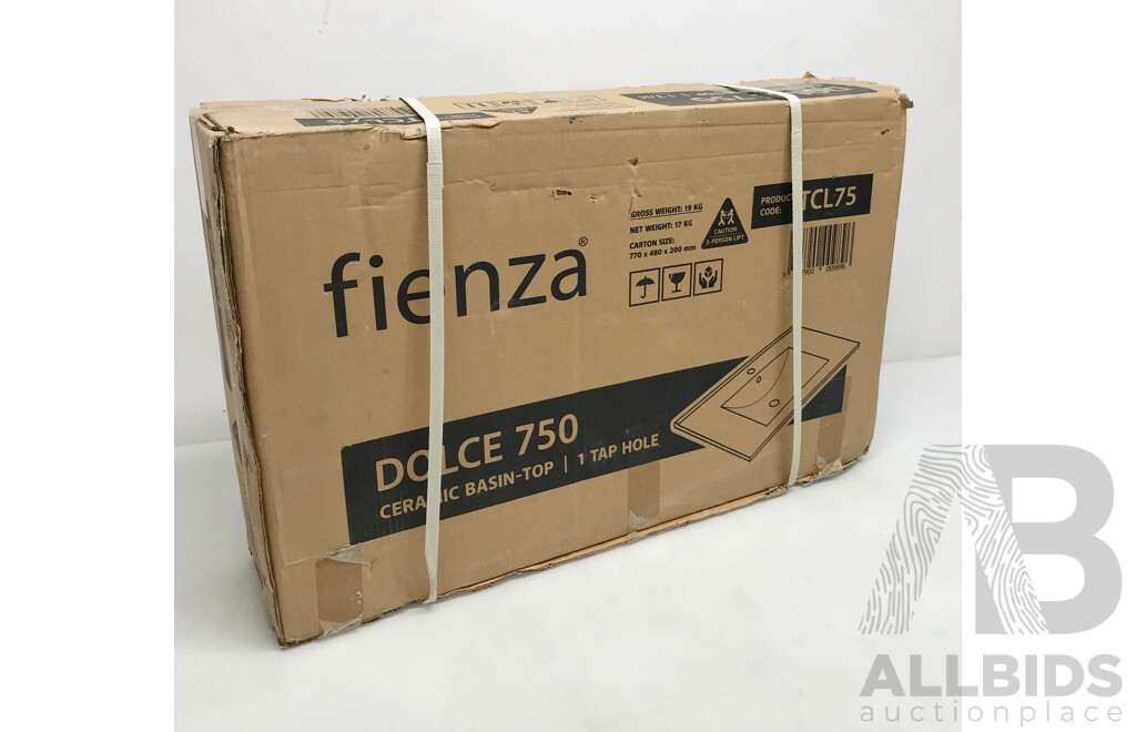 Fienza Dolce Full Depth Ceramic Basin Top - Brand New