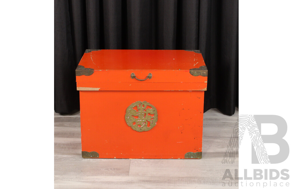 Vintage Japanese Lacquered Trunk