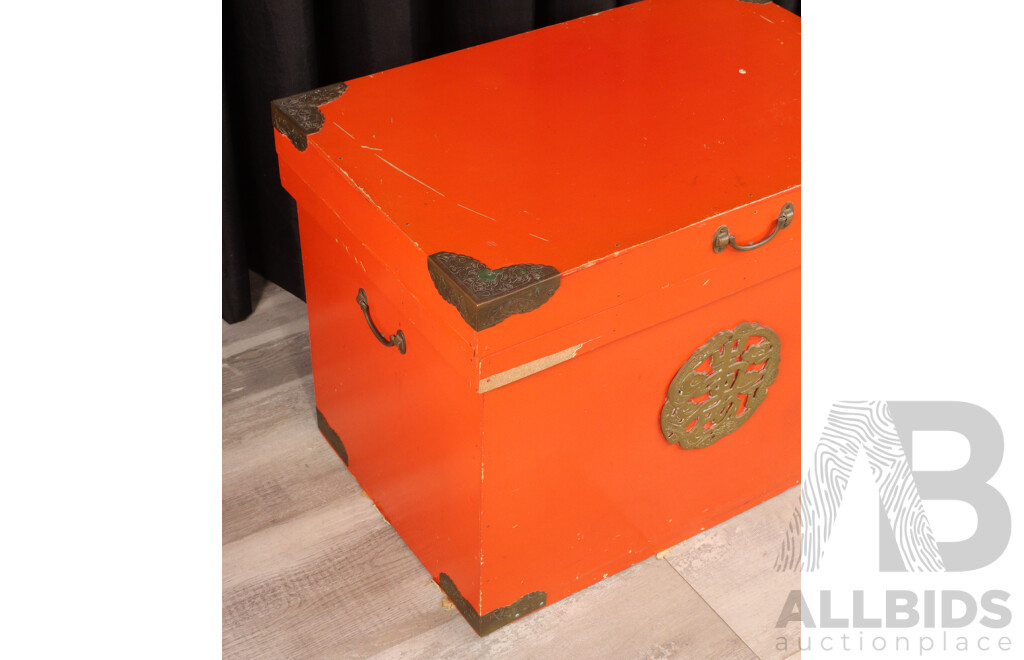 Vintage Japanese Lacquered Trunk