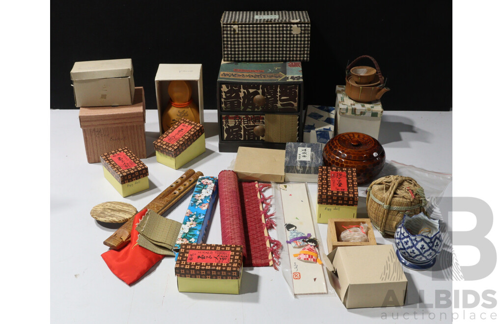 Collection Mostly Japanese Souvenir Ware Including Ceramics and More