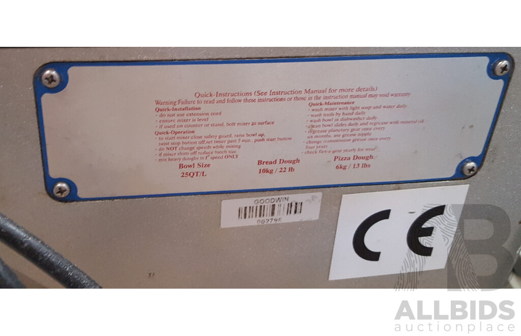 Robot Coupe BakerMix (22A-C) Planetary Mixer 25L