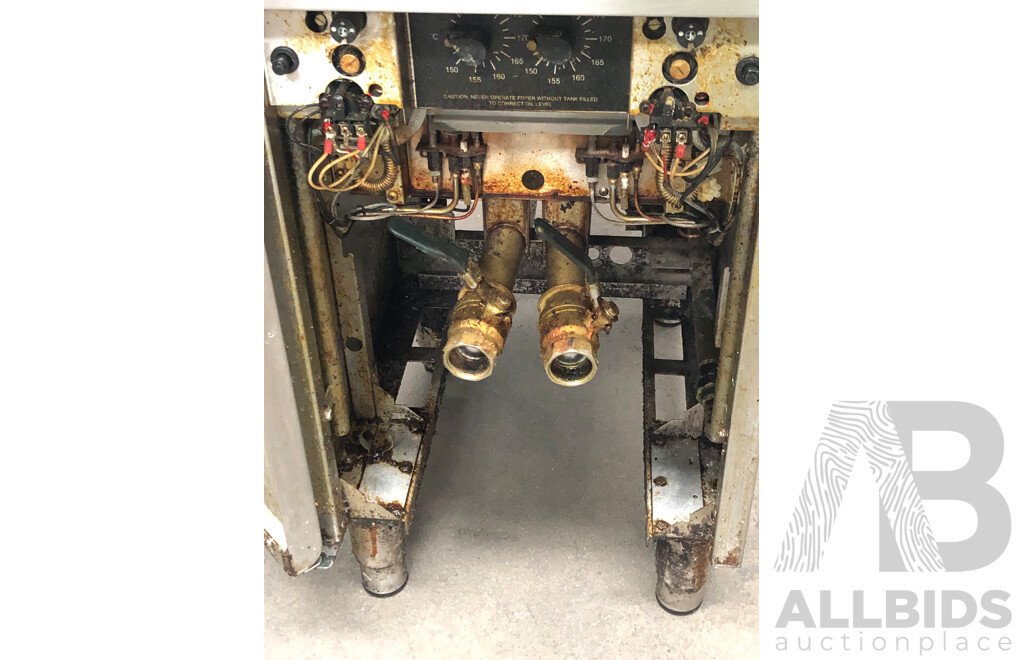 Waldorf Stainless Steel 450mm Twin Pan Natural Gas Deep Fryer
